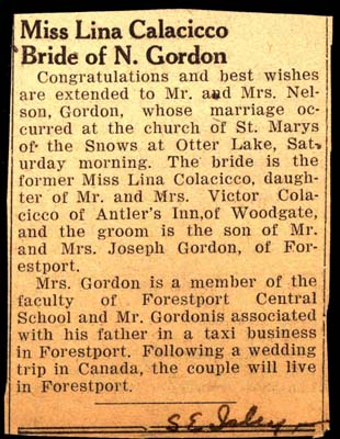 gordon nelson and colacicco lina married 1948