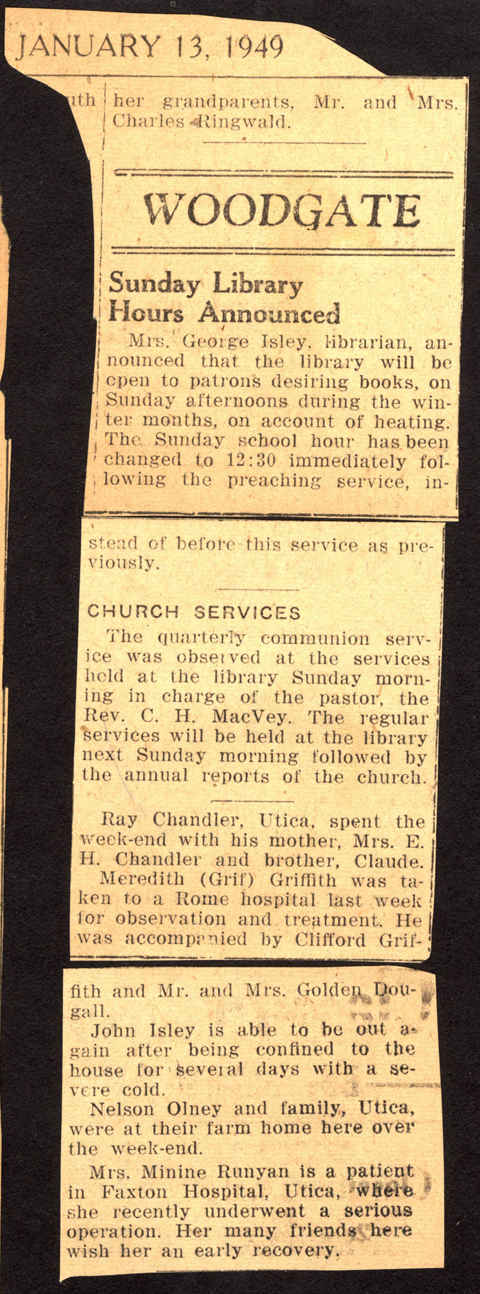 woodgate news january 13 1949