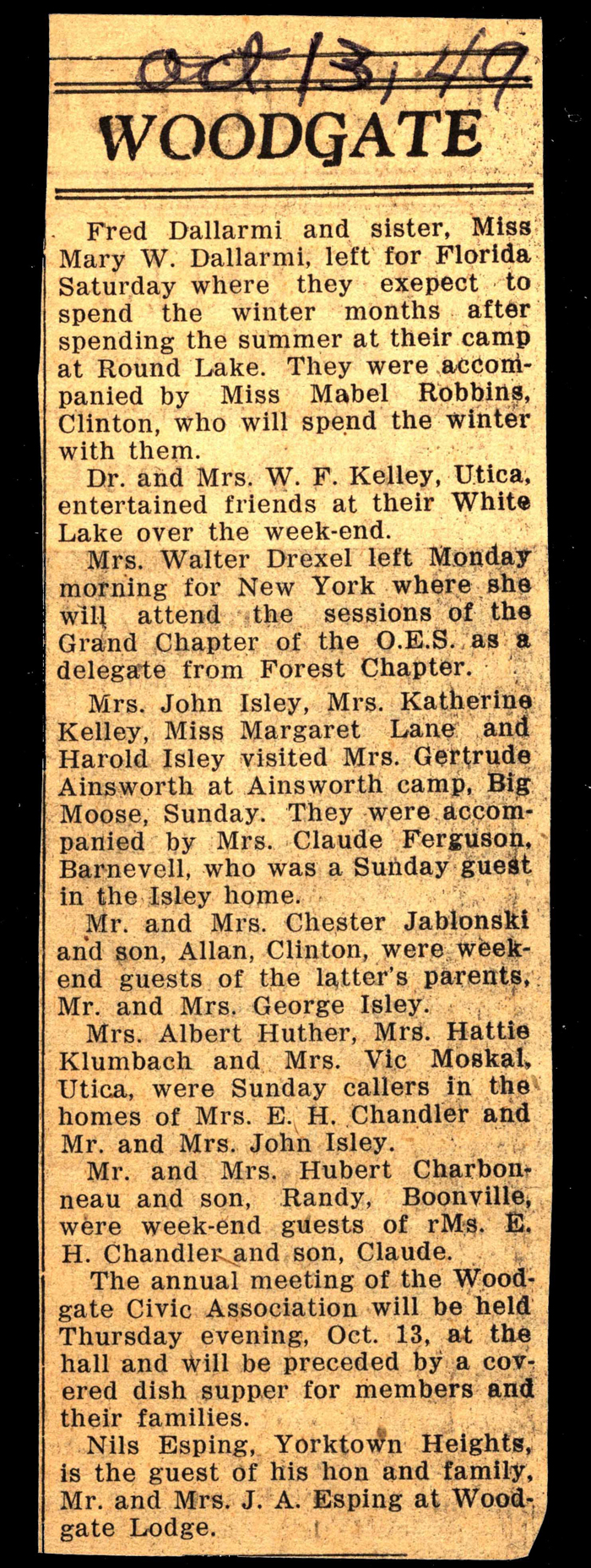 woodgate news october 13 1949