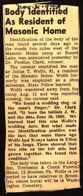 hunters body identified as julius t wolfe 1949