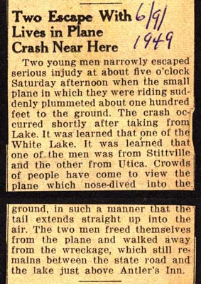 two escape with lives in plane crash near woodgate june 9 1949