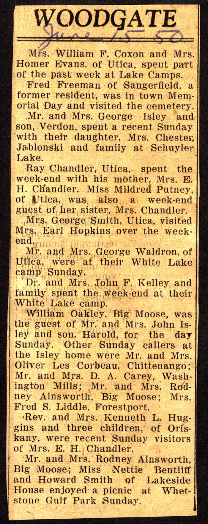 woodgate news june 15 1950