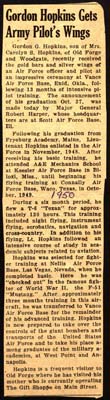 gordon hopkins gets army pilots wings 1950