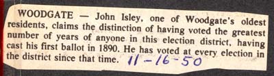john isley woodgates oldest voter november 16 1950