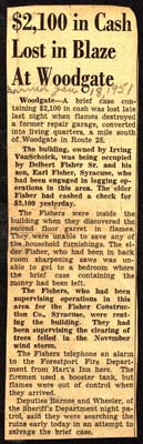 delbert fisher sr loses 2100 dollars in vanschoick building fire january 18 1951