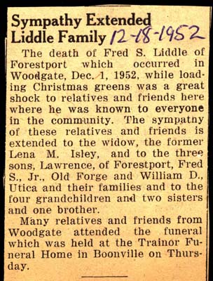 liddle fred s husband of bessie van dusen and lena isley obit december 1 1952 002