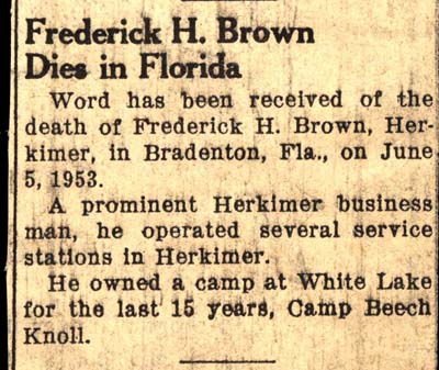 frederick h brown dies in florida june 5 1953