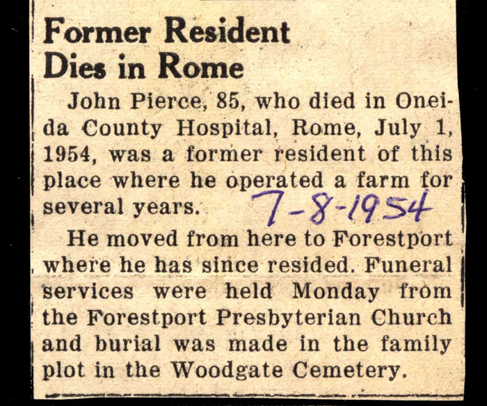 john pierce dies in rome july 1 1954