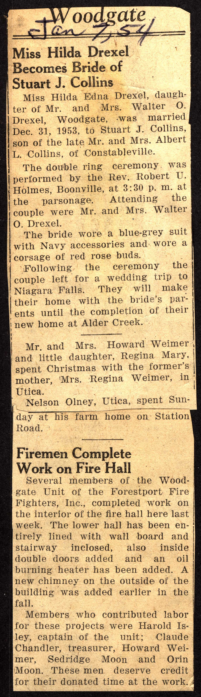 woodgate news january 7 1954