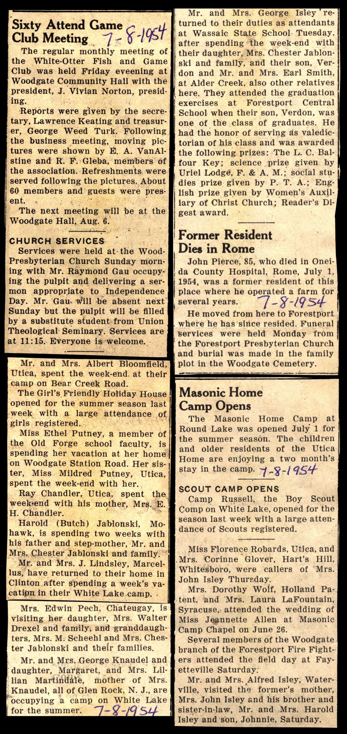 woodgate news july 8 1954