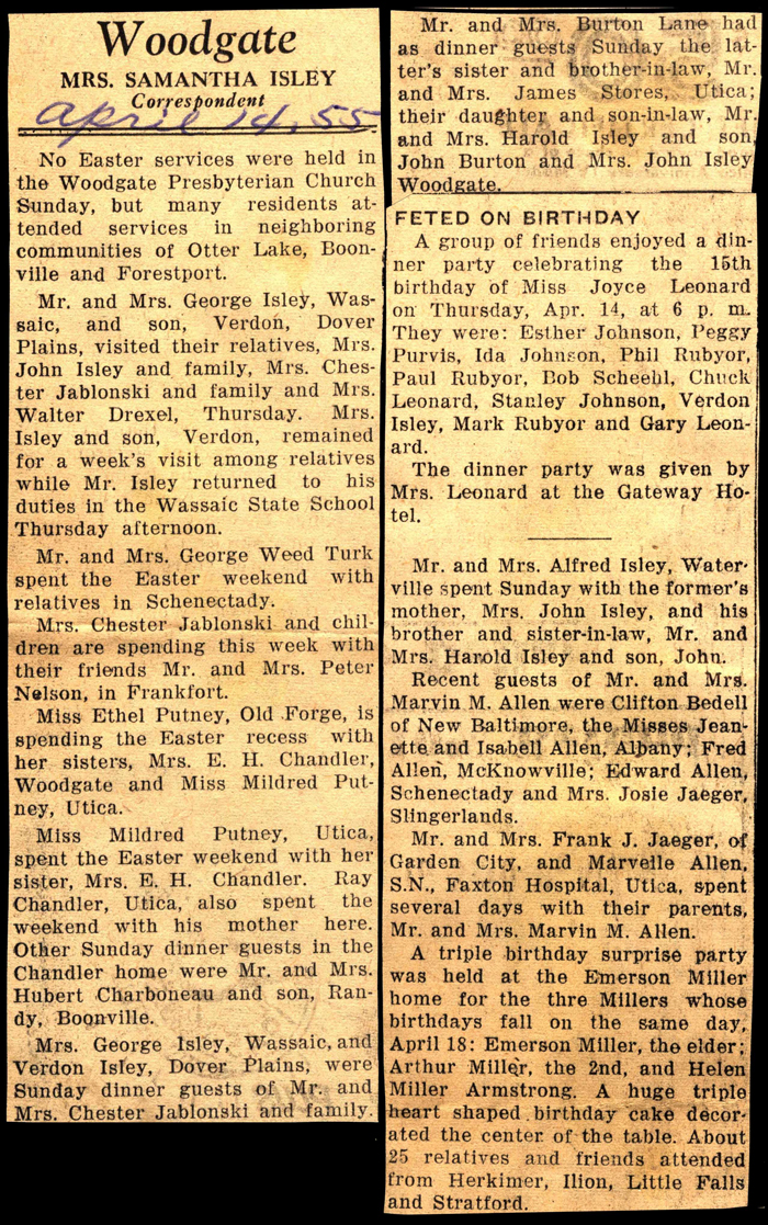 woodgate news april 14 1955