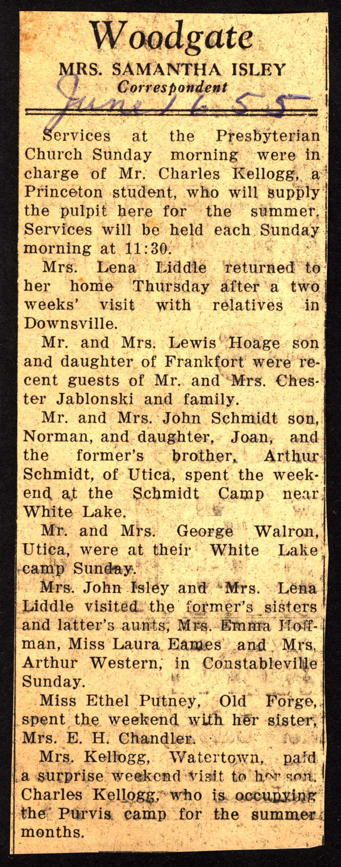 woodgate news june 16 1955