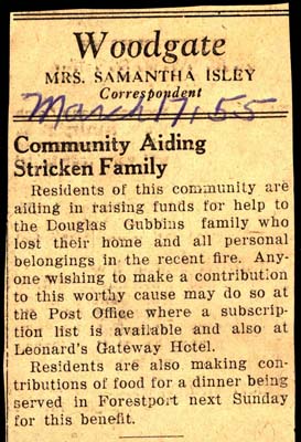 community aids douglas gubbins family after devastating fire march 1955