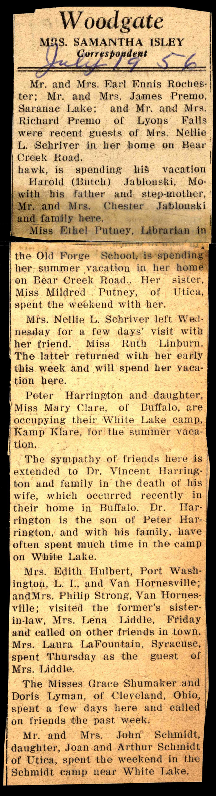 woodgate news july 19 1956