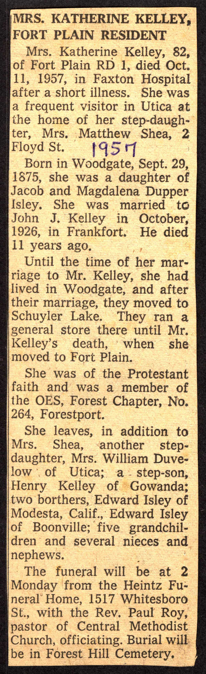kelley katherine isley wife of john j obit october 11 1957 001