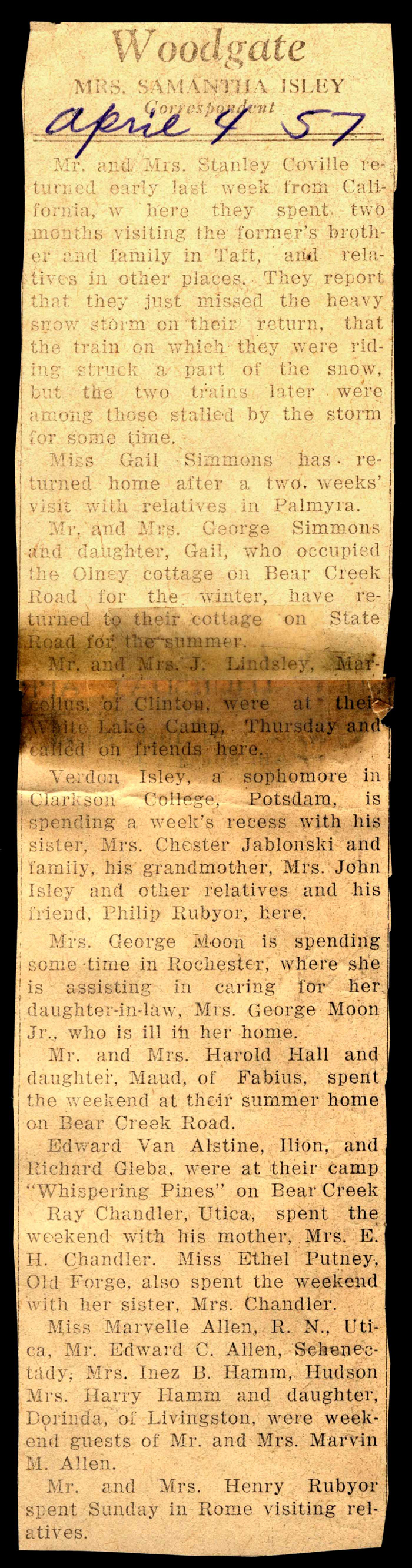 woodgate news april 4 1957