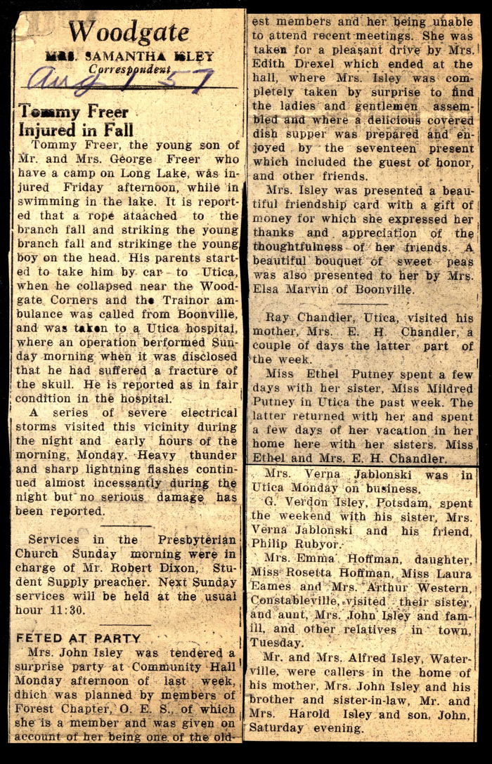 woodgate news august 1 1957