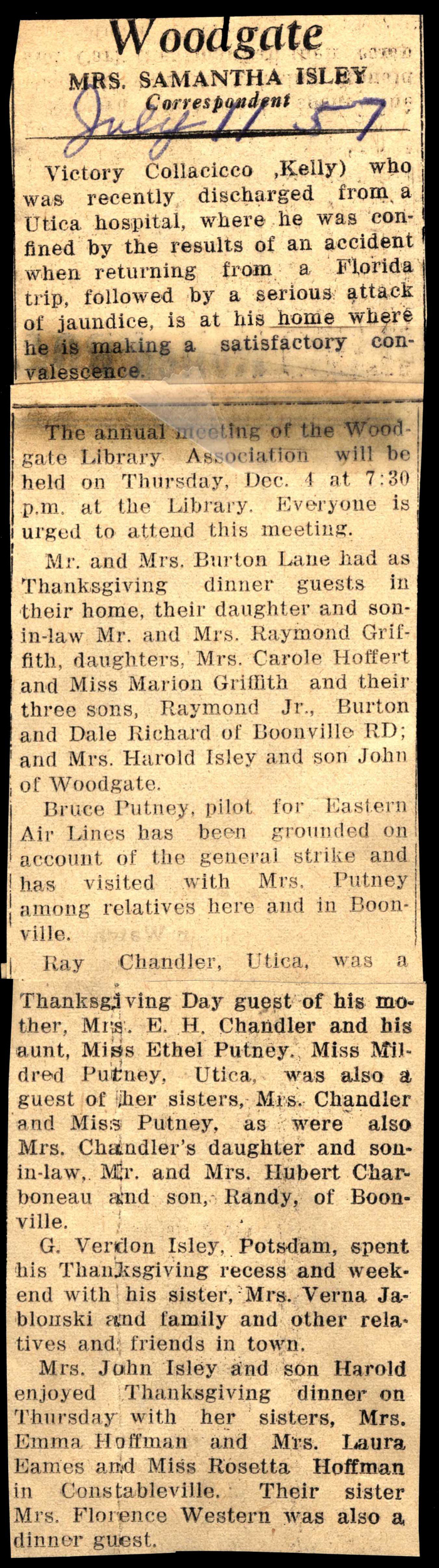 woodgate news july 11 1957