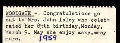 mrs john isley celebrates 85th birthday march 9 1959