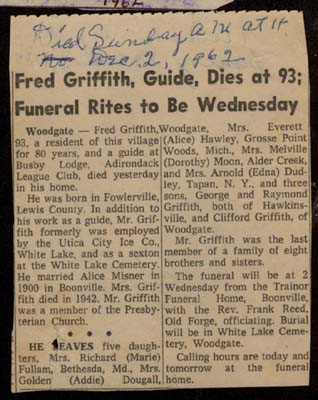 griffith fred obit