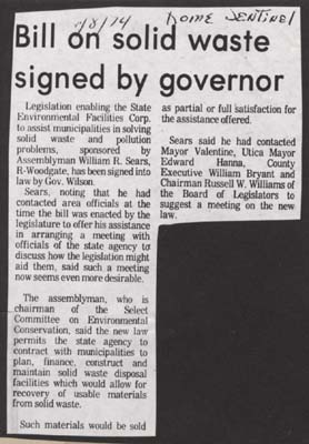bill on solid waste signed by governor