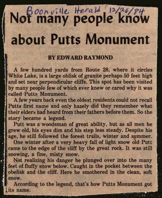 not many people know about putts monument december 26 1984