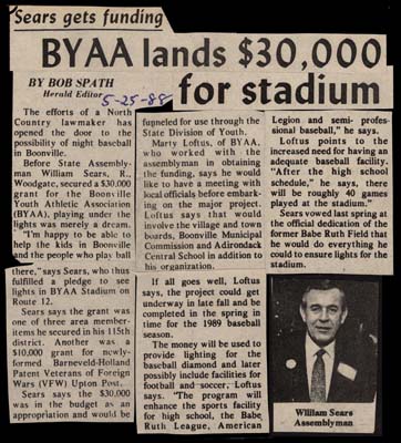 sears gets funding for boonville stadium may 25 1988