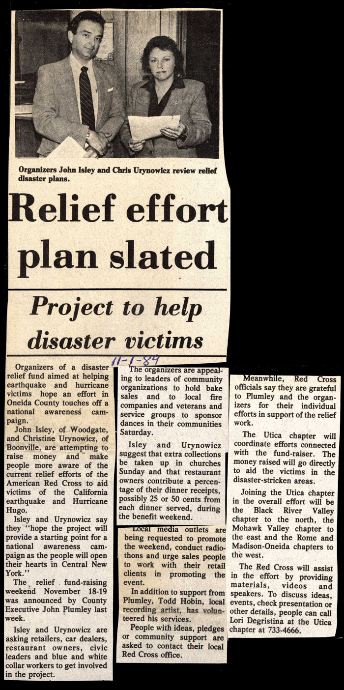 john isley and christine urynowicz raise relief money november 1 1989