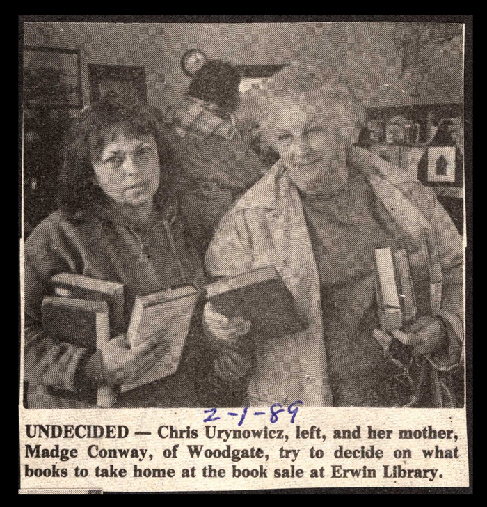 patrons at woodgate library book sale february 1 1989