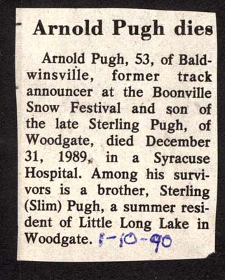 arnold pugh son of sterling pugh dies december 31 1989