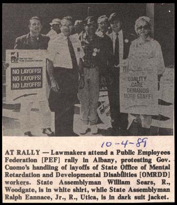 lawmakers attend public employees federation rally to protest layoffs october 4 1989