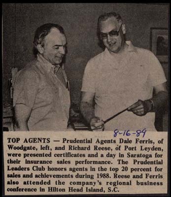 prudential leaders honor dale ferris and richard reese august 16 1989