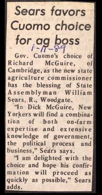 sears favors cuomo choice for agriculture commissioner boss january 11 1989
