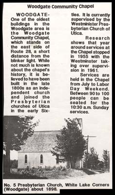 woodgate community chapel article 1989