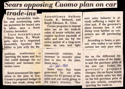 sears opposing cuomo plan on car trade ins february 21 1990