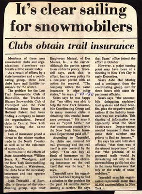 snowmobile clubs obtain liability insurance january 10 1990