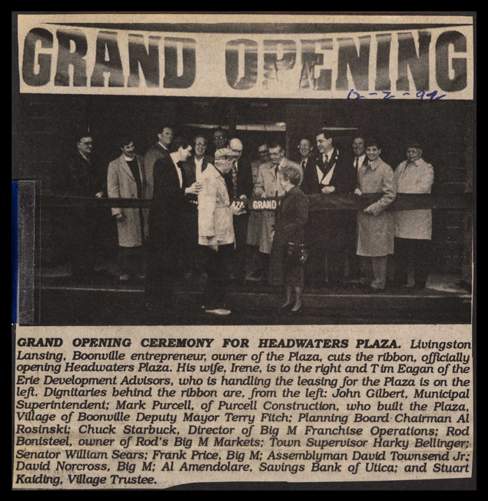 grand opening ceremony for headwaters plaza december 2 1992
