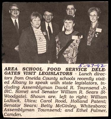 oneida county school food service delegates visit legislators may 27 1992