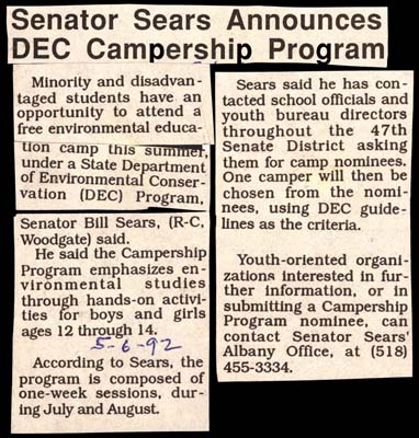 sears announces dec campership program may 6 1992