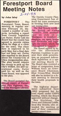 forestport board meeting notes february 24 1993