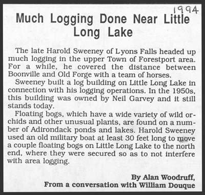 much logging done near little long lake by alan woodruff 1994