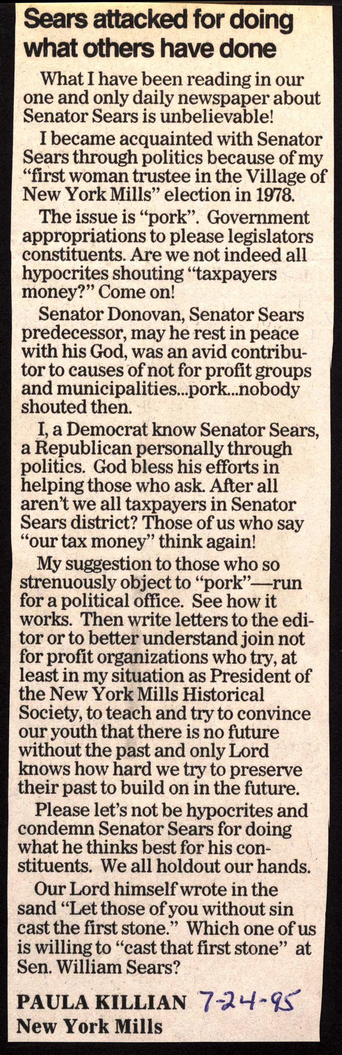 sears attacked for doing what others have done july 24 1995