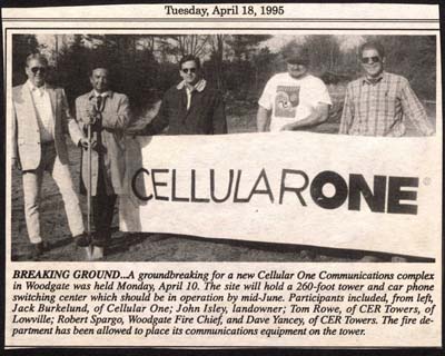 breaking ground for new cellular one complex in woodgate april 18 1995