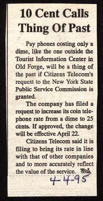 ten cent calls a thing of the past april 4 1995