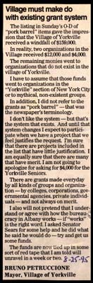 village must make do with existing grant system august 25 1995
