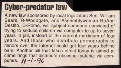 cyber predator law passed november 1 1996