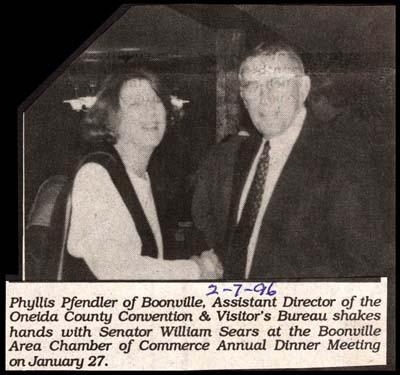 phyllis pfendler and sears at boonville chamber of commerce meeting january 27 1996