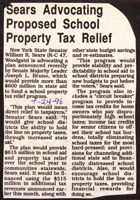 sears advocating proposed school property tax relief april 24 1996