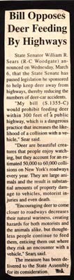 sears announces passing of bill opposing deer feeding by highways march 6 1996