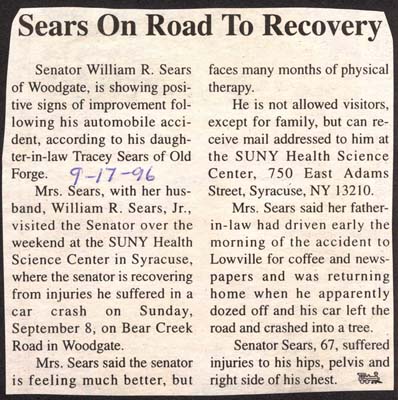 senator sears on road to recovery september 17 1996